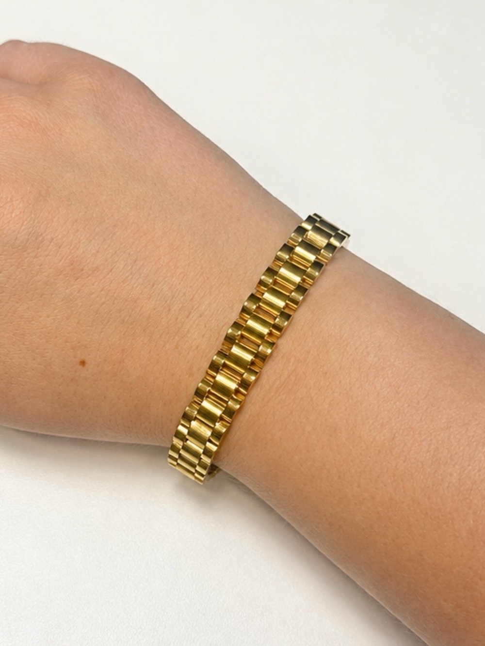 Gold Tone Stainless Steel Link Bracelet - Classic Chain Bracelet
